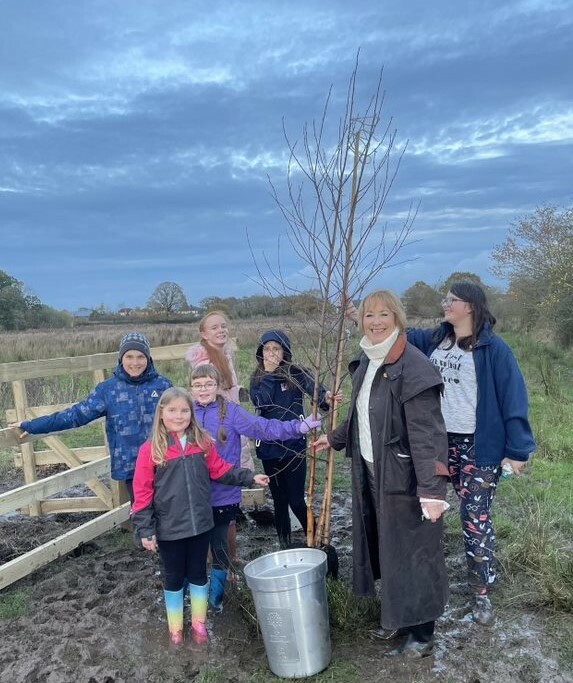 CYZ Members with Tess Hart MBE and the CYZ Tree of Trees