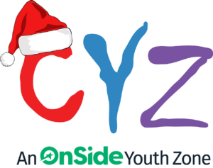 CYZ Logo with a Santa Christmas hat on the 'C'